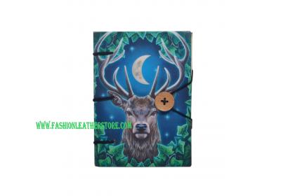 Hardcover Travel Diary with Beautiful Twelve singh buck Hard Paper Didital Print, Small Sized, Handmade Notebook Writing Journal for Unisex | Ruled Premium Paper - 120 Pages 